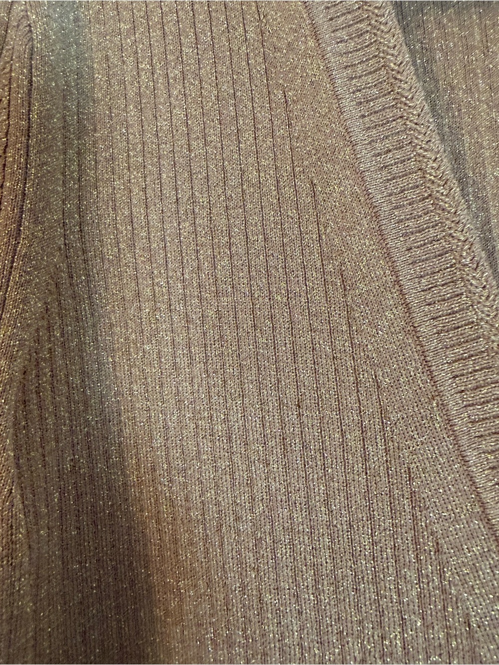 Talbots Taupe Ribbed V-Neck Button-Front Cardigan - Picture 4 of 4
